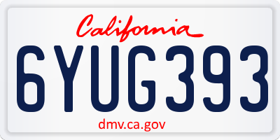CA license plate 6YUG393