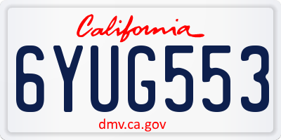 CA license plate 6YUG553