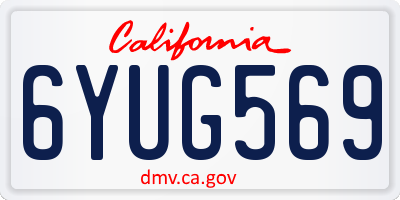CA license plate 6YUG569