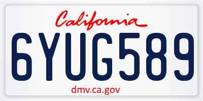 CA license plate 6YUG589