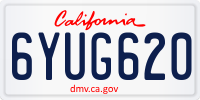 CA license plate 6YUG620