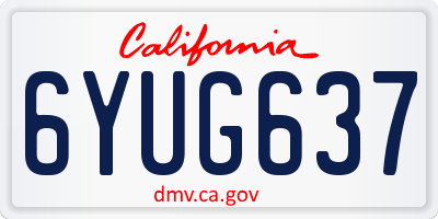 CA license plate 6YUG637