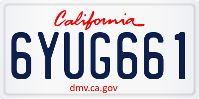 CA license plate 6YUG661
