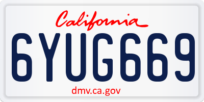 CA license plate 6YUG669
