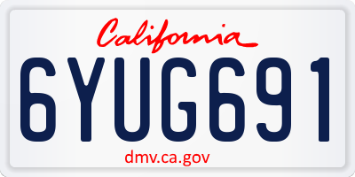 CA license plate 6YUG691