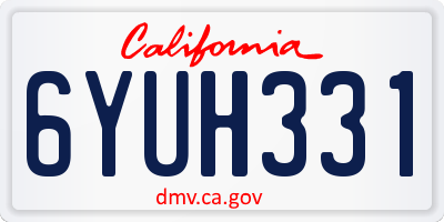 CA license plate 6YUH331