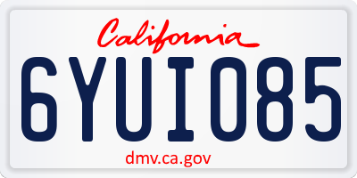 CA license plate 6YUI085