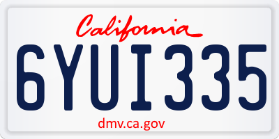 CA license plate 6YUI335
