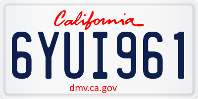 CA license plate 6YUI961