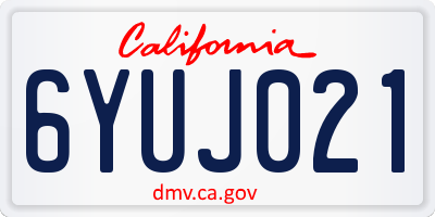 CA license plate 6YUJ021