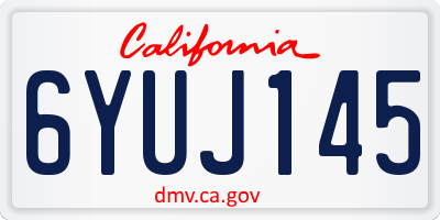 CA license plate 6YUJ145
