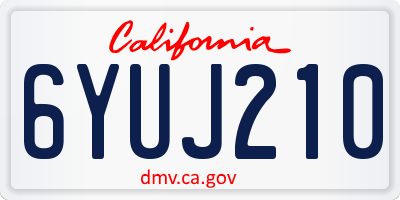 CA license plate 6YUJ210