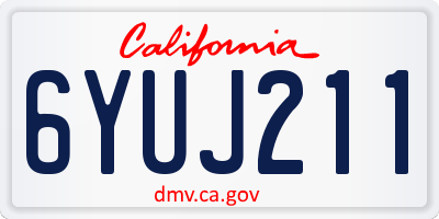 CA license plate 6YUJ211
