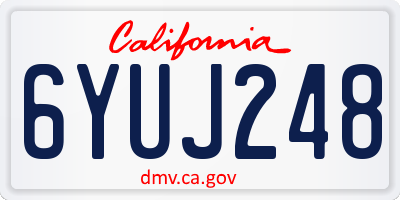 CA license plate 6YUJ248