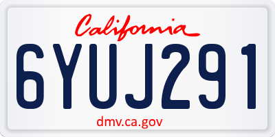 CA license plate 6YUJ291