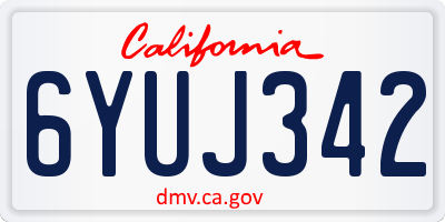 CA license plate 6YUJ342