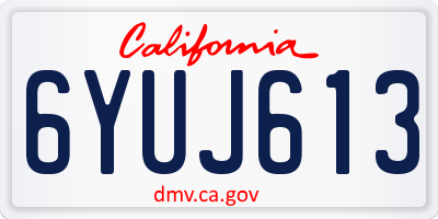 CA license plate 6YUJ613