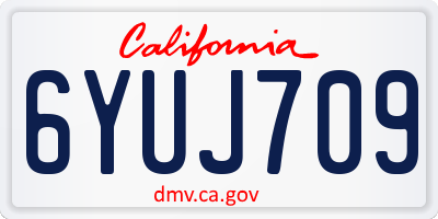 CA license plate 6YUJ709