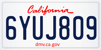 CA license plate 6YUJ809