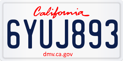 CA license plate 6YUJ893