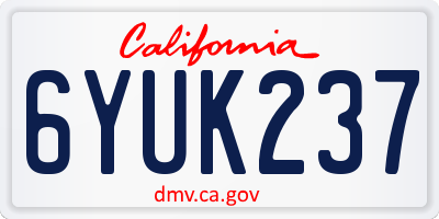 CA license plate 6YUK237