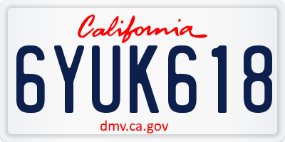 CA license plate 6YUK618