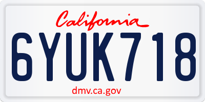 CA license plate 6YUK718