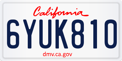CA license plate 6YUK810
