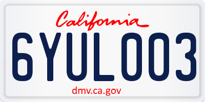 CA license plate 6YUL003
