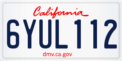 CA license plate 6YUL112