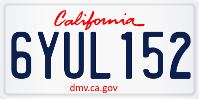 CA license plate 6YUL152