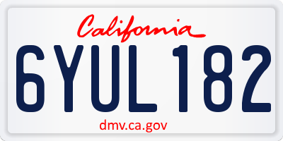 CA license plate 6YUL182