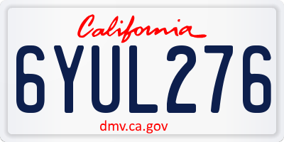 CA license plate 6YUL276