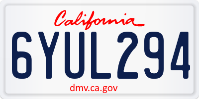 CA license plate 6YUL294