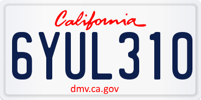 CA license plate 6YUL310