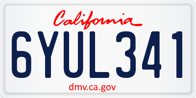 CA license plate 6YUL341