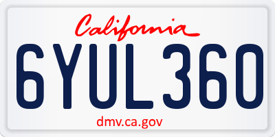 CA license plate 6YUL360