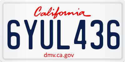 CA license plate 6YUL436