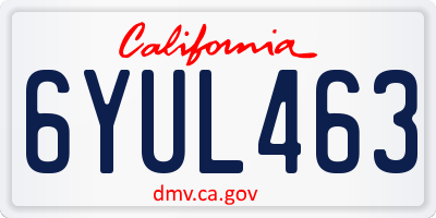 CA license plate 6YUL463