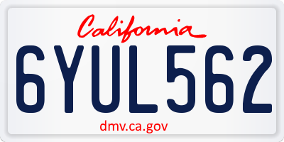 CA license plate 6YUL562