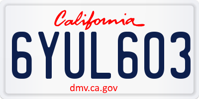 CA license plate 6YUL603