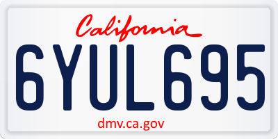CA license plate 6YUL695
