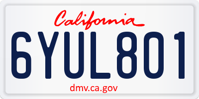 CA license plate 6YUL801