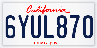 CA license plate 6YUL870