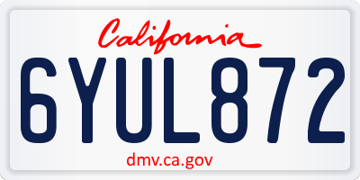 CA license plate 6YUL872