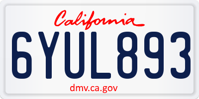 CA license plate 6YUL893