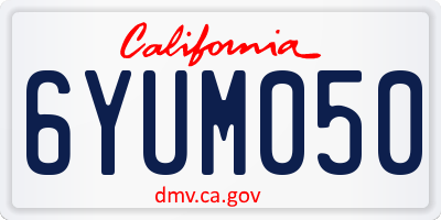 CA license plate 6YUM050