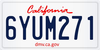 CA license plate 6YUM271