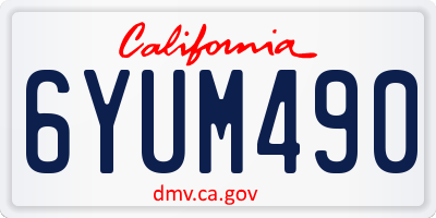 CA license plate 6YUM490