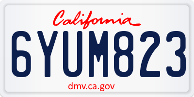 CA license plate 6YUM823